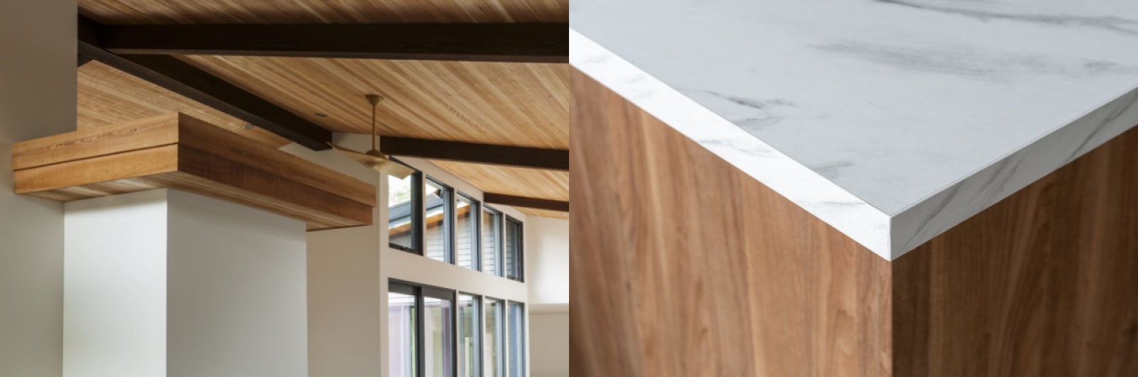 Natural wood beam architecture